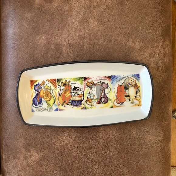 Brunelli Musical Cats Dish Platter Made in Italy - Picture 2 of 5